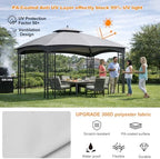 10x12 Double Tiered Gazebo Replacement Canopy, Upgraded 300D Polyester Heavy Duty Canopy Cover Top with Air, alternate view 4