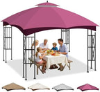 10x12 Double Tiered Gazebo Replacement Canopy, Upgraded 300D Polyester Heavy Duty Canopy Cover Top with Air
