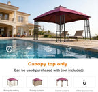 10x12 Double Tiered Gazebo Replacement Canopy, Upgraded 300D Polyester Heavy Duty Canopy Cover Top with Air, alternate view 3