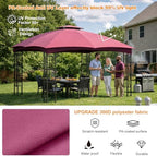 10x12 Double Tiered Gazebo Replacement Canopy, Upgraded 300D Polyester Heavy Duty Canopy Cover Top with Air, alternate view 4