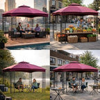 10x12 Double Tiered Gazebo Replacement Canopy, Upgraded 300D Polyester Heavy Duty Canopy Cover Top with Air, alternate view 6