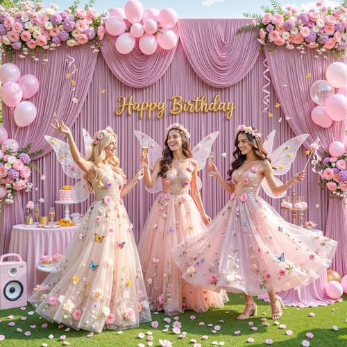 10x12 Dusty Pink Backdrop Curtains for Wedding Party Wrinkle Free Backdrops Curtain Drapes Fabric Decorations, alternate view