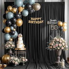 10x12 FT Black Backdrop Curtain for Parties Wrinkle Free Photo Backdrop Curtains Polyester Wedding Back Drop, alternate view