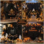 10x12 ft Black Backdrop Curtains for Wedding, Halloween Party in 10FT(W) x 12FT(H) in Black, alternate view 5
