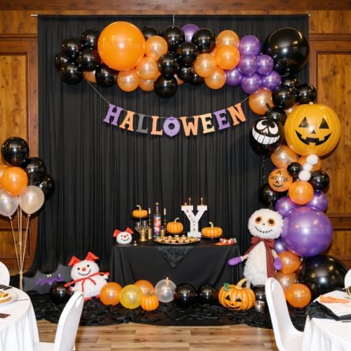 10x12 ft Black Backdrop Curtains for Weddings Parties, Birthdays and Photos in 10x12 ft, alternate view 2