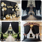 10x12 ft Black Backdrop Curtains for Weddings Parties, Birthdays and Photos in 10x12 ft, alternate view 6