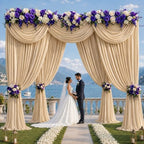 10x12 ft Champagne Backdrop Curtains for Wedding, Party and Photo in 10FT(W) x 12FT(H) in Champagne, alternate view 2