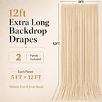10x12 ft Champagne Backdrop Curtains for Wedding, Party and Photo in 10FT(W) x 12FT(H) in Champagne, alternate view 6