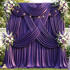 10x12 ft Deep Purple Backdrop Curtains for Weddings, Birthdays and Photos in 10x12 ft