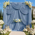 10x12 ft Dusty Blue Backdrop Curtains for Wedding, Party and Photo in 10FT(W) x 12FT(H) in Dusty Blue