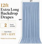 10x12 ft Dusty Blue Backdrop Curtains for Wedding, Party and Photo in 10FT(W) x 12FT(H) in Dusty Blue, alternate view 6