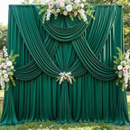 10x12 ft Forest Green Backdrop Curtains for Weddings, Birthdays and Photos in 10x12 ft, alternate view 2