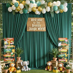 10x12 ft Forest Green Backdrop Curtains for Weddings, Birthdays and Photos in 10x12 ft, alternate view 5