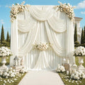10x12 ft Ivory Backdrop Curtains for Wedding, Party and Photo in 10FT(W) x 12FT(H) in Ivory