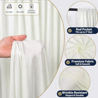 10x12 ft Ivory Backdrop Curtains for Wedding, Party and Photo in 10FT(W) x 12FT(H) in Ivory, alternate view 4