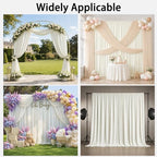 10x12 ft Ivory Backdrop Curtains for Wedding, Party and Photo in 10FT(W) x 12FT(H) in Ivory, alternate view 5