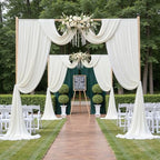 10x12 ft Ivory Backdrop Curtains for Weddings Parties, Birthdays and Photos in 10x12 ft, alternate view 3