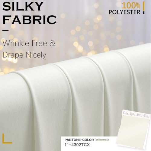 10x12 ft Ivory Backdrop Curtains for Weddings Parties, Birthdays and Photos in 10x12 ft, alternate view 4