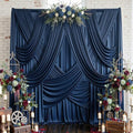 10x12 ft Navy Blue Backdrop Curtain for Wedding Parties, Wrinkle Free 2 Panels 12 ft Long Polyester Photo