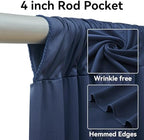 10x12 ft Navy Blue Backdrop Curtain for Wedding Parties, Wrinkle Free 2 Panels 12 ft Long Polyester Photo, alternate view 2