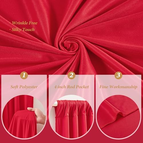 10x12 FT Red Backdrop Curtain for Parties Wrinkle Free Photo Backdrop Curtains Polyester Wedding Back Drop Cloth, alternate