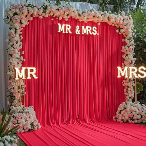 10x12 FT Red Backdrop Curtain for Parties Wrinkle Free Photo Backdrop Curtains Polyester Wedding Back Drop Cloth, alternate