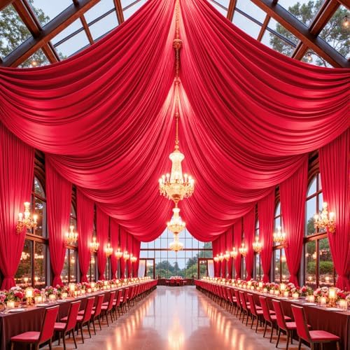10x12 FT Red Backdrop Curtain for Parties Wrinkle Free Photo Backdrop Curtains Polyester Wedding Back Drop Cloth, alternate