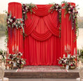 10x12 ft Red Backdrop Curtains for Wedding Parties, Wrinkle Free Polyester 12 ft Long Photo Backdrop Drapes Back