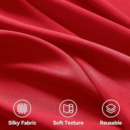 10x12 ft Red Backdrop Curtains for Wedding Parties, Wrinkle Free Polyester 12 ft Long Photo Backdrop Drapes Back, alternate