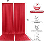 10x12 ft Red Backdrop Curtains for Wedding Parties, Wrinkle Free Polyester 12 ft Long Photo Backdrop Drapes Back, alternate