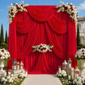 10x12 ft Red Backdrop Curtains for Wedding, Party and Photo in 10FT(W) x 12FT(H) in Red