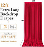 10x12 ft Red Backdrop Curtains for Wedding, Party and Photo in 10FT(W) x 12FT(H) in Red, alternate view 6