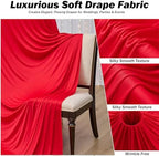 10x12 ft Red Backdrop Curtains for Weddings Parties, Birthdays and Photos in 10x12 ft, alternate view 6