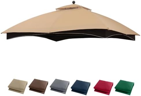10x12 ft Replacement Canopy Top for #GF-12S004B-1, Beige Plaid in 10x12 ft