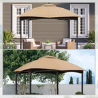 10x12 ft Replacement Canopy Top for #GF-12S004B-1, Beige Plaid in 10x12 ft, alternate view 6