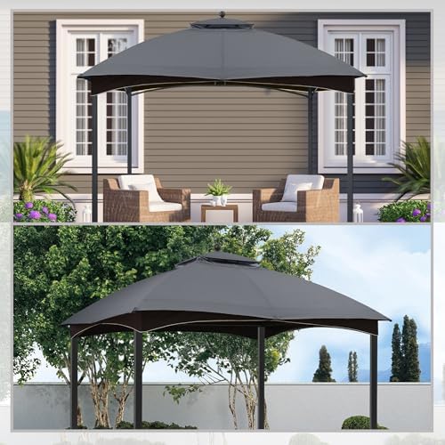 10x12 ft Replacement Canopy Top for #GF-12S004B-1, Gray in 10x12 ft in Gray, alternate view 6