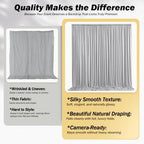 10x12 ft Silver Backdrop Curtains for Weddings Parties, Birthdays in 10x12 ft, alternate view 6