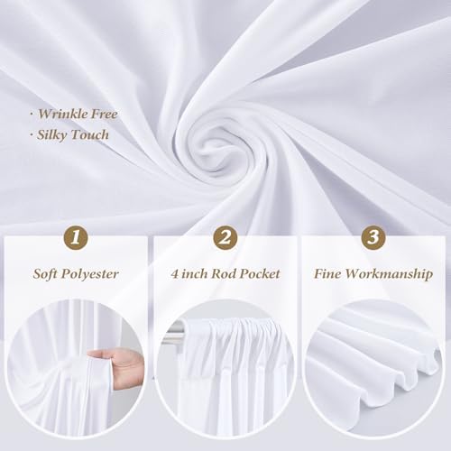 10x12 FT White Backdrop Curtain for Parties Wrinkle Free Photo Backdrop Drapes Polyester Wedding Back Drop Cloth, alternate