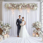 10x12 FT White Backdrop Curtain for Parties Wrinkle Free Photo Backdrop Drapes Polyester Wedding Back Drop Cloth, alternate