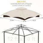 10x12 Gazebo Canopy Replacement, #GF-12S004B-1, Beige in Beige, alternate view 3