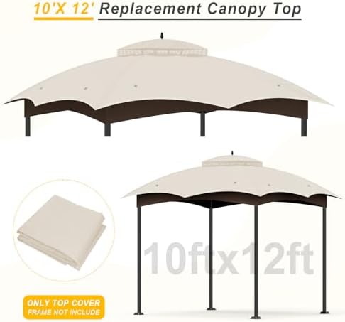 10x12 Gazebo Canopy Replacement, #GF-12S004B-1, Beige in Beige, alternate view 4