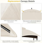 10x12 Gazebo Canopy Replacement, #GF-12S004B-1, Beige in Beige, alternate view 6