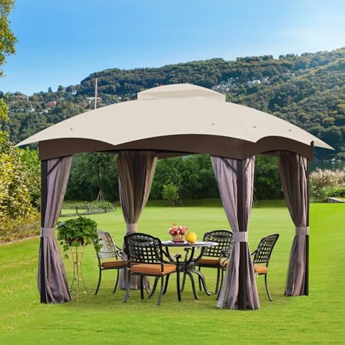 10x12 Gazebo Canopy Replacement, #GF-12S004B-1, Beige in Beige, alternate view 7