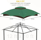 10x12 Gazebo Canopy Replacement, #GF-12S004B-1, Green in Green, alternate view 3