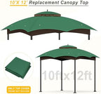 10x12 Gazebo Canopy Replacement, #GF-12S004B-1, Green in Green, alternate view 4