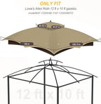 10x12 Gazebo Canopy Replacement, #GF-12S004B-1, Khaki in Khaki, alternate view 3