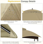 10x12 Gazebo Canopy Replacement, #GF-12S004B-1, Khaki in Khaki, alternate view 5