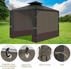 10x12 Gazebo Privacy Curtains, 4 Panels with Zipper, Khaki Brown, alternate view 5