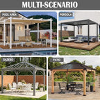 10x12 Gazebo Privacy Curtains, 4 Panels with Zipper, Khaki Brown, alternate view 7