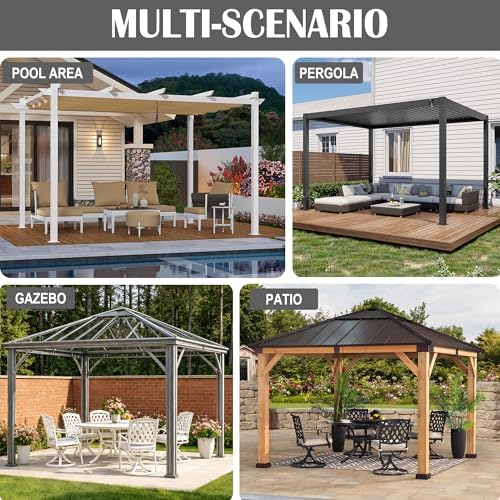 10x12 Gazebo Privacy Curtains, 4 Panels with Zipper, Khaki Brown, alternate view 7